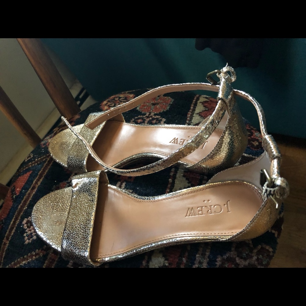 JCrew gold sandals